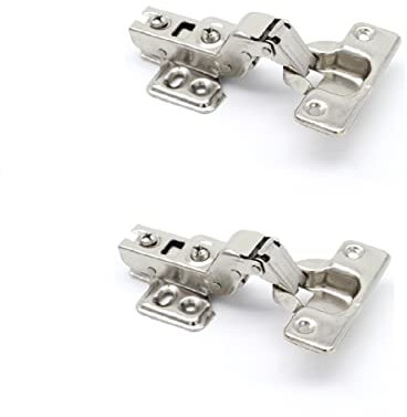 Cold Rolled Steel Cabinet Door Hinge, Deep Bend Cup Dia 24mm Concealed Inset Door Damping Hinge for Drawer Cupboard, 2 Pcs