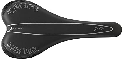 Selle Italia X1 X-Cross - Sillín para MTB, Bicicleta de Montaña u Off-Road, Railes FeC, Forma Plana - Talla Única S1, Negro