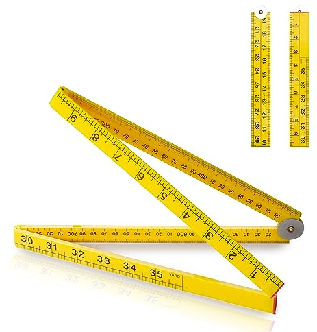 Folding Meter Stick - Measure in Inches, Centimeters, Millimeters, and Meters 36 inch Ruler for Teaching Measurement Great Classroom Sticks for STEM Learning Advantage Folding Measuring Stick