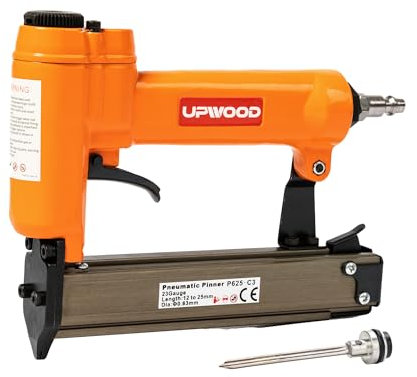 UPWOOD P625 Pneumatic 23 Gauge Headless Pin Nailer, 1/2-Inch to 1-Inch Leg Length Air Powered Micro Pinner for Furniture, Cabinets, Interior Decoration