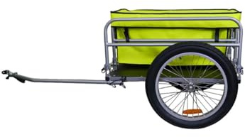 Bike Original - Remorque de Vélo Beach - Aluminium Pliable - Roues Tout-Terrain 20 - Sac Amovible Grande Capacité - Charge Max 60 kg - Fixation sur Axe Roue - Réflecteurs de Sécurité