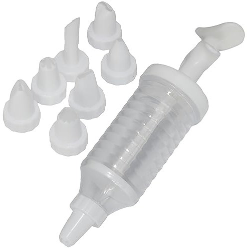 AERZETIX - C64926 - Siringa manuale per pasticceria/biscotto con 8 punte a modello - dolce panna montata fresca farcita glassa torte pasta pasticcera