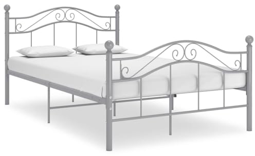 ZQQLVOO Letto per famiglia, letto a pallet, grigio, metallo, 120 x 200 cm