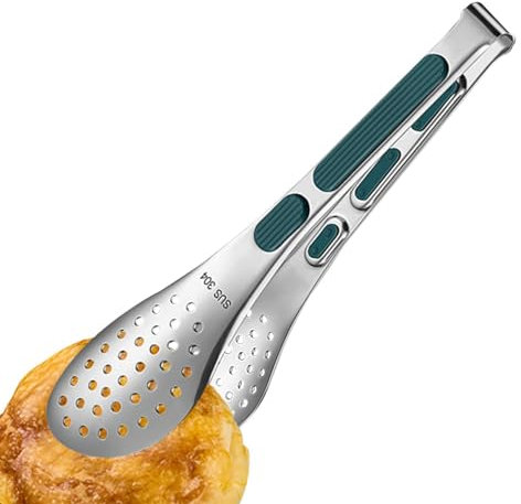 Pinzas de cocina robustas, pinzas de cocina de acero inoxidable | Pinzas de cocina de acero inoxidable para alimentos de cocina | Herramienta de cocción de agarre cómodo para el uso diario,