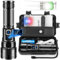 Fsiviim Super Bright Led Torch - 500,000 Lumens Rechargeable Flashlight, Ideal for Camping