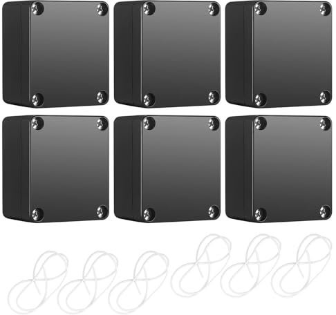 Elektronik Anschlussdose, 6 Stück Anschlussdose, ABS Kabelgehäuse Verteilerkasten, 65 x 58 x 35 mm Abzweigdose, Aufputzdose, für Indoor Outdoor Elektronikkabel