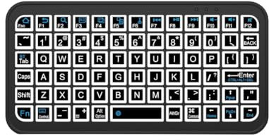 Ujjdwiurgh Mini Teclado Inalámbrico Bluetooth 5.2 de 5 Pulgadas con Retroiluminación de 7 Colores, Recargable, para PC, Android TV Box.