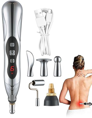 Sionhiuo Stylet de Massage Électronique - Stylo Méridien,Stimulateur Méridien Rechargeable pour Femmes et Hommes, Soulagement Musculaire et Réflexologie