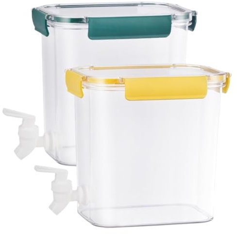 SAGELSHN Spillatore Birra da Casa Distributore di Bevande da 2 Pezzi con Rubinetto, Distributore di Bevande for Frigorifero, in Plastica Dispenser Bevande