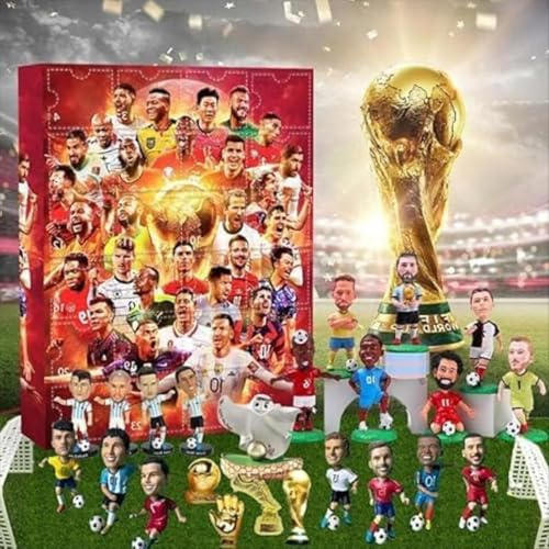 Fotboll adventskalender 2025, 24 dagar jul nedräkningskalender adventskalender fotboll inkluderar 24 fotbollstillbehör, för 2025 fotboll med julklappar