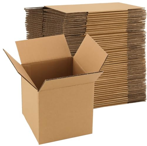 SYUTBOU 50 cajas de cartón plegables de 120 x 120 x 120 mm, cajas de envío pequeñas cuadradas, cajas de embalaje para embalaje, transporte, envío, regalos