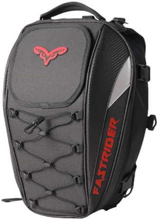 37L Sac à Dos et Sac de siège de Moto Homme,Taille Extensible,Imperméable Moto Arrière Sac À Dos Double Utilisation Sac pour Casque Camping En Plein Air Sacs Bagages Voyage pour Plupart Des Motos (A)