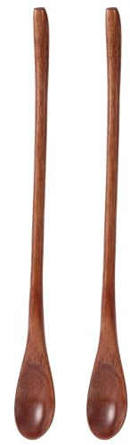 2pz Cucchiai Lunghi in Legno, Manico Lungo 23,5cm Cucchiaio in Legno per Miele Mangiare Mescolare Rimestare Miele Caffè Tè Zuppa Utensili da Cucina per Casa Cucina Ristorante