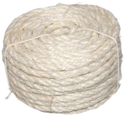 AUYXSSZ Corda di sisal, Pacco di spago, Corda Artigianale Classica, Offre un'elevata Durata per la Sostituzione di strutture per Arrampicata per Gatti, Bianco, 50m