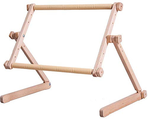 MARUSSIA 1363-006 Main - Supporto da ricamo per tavolo e divano, in legno, con cornice 30 x 56 cm, colore: Marrone