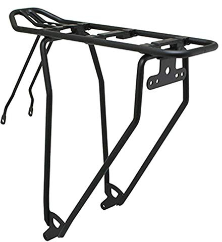 Gepäckträger für Fahrrad, hinten, mit Stangen, P2R, Aluminium, 28 – 26 – 700 C, kompatibel mit Mik-Produktreihe Basil – Gewicht max. 25 kg – Schwarz