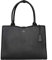 Socha Laptoptasche Damen/Aktentasche Frauen/Designertasche mit Tragegurt - Elegant - Leder - Diamond Edition - 15 Zoll Black