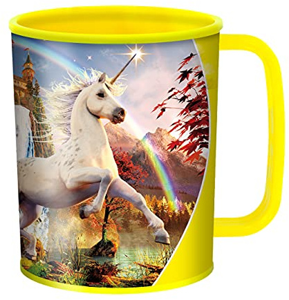3D LiveLife Drickmugg – enhörning kvällsstjärna från Deluxebase. 3D linsformig magisk plastkopp. 300 ml plastkoppar för barn med originalkonstverk licensierad från känd konstnär, David Penfound