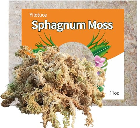 Yilotuce Sphagnum Moos, 310 g spaghnummoss für Orchideen, Gutes Kultursubstrat für Orchideen, Geweihfarne, Pflanzensetzlinge, Bewurzelung von Stecklingen und Anderen Pflanzen