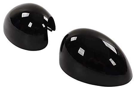 2 Piezas de Repuesto de Cubierta de Espejo de Puerta Negra Brillante paraR55 R56 R57 R58 R59 R60 R61 - Tapa de Espejo Lujosa y Duradera para