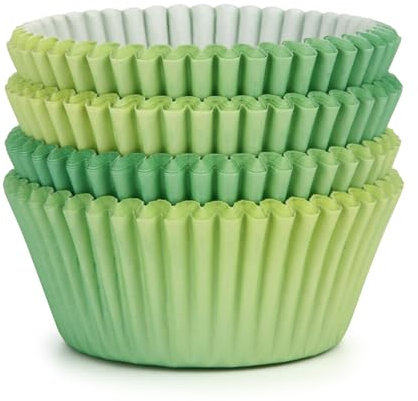 Spesh 100 pirottini per cupcake, in carta pastello, dimensioni standard, per feste di compleanno, baby shower (blu + verde)