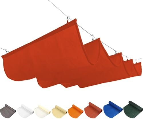 WIGING Retractable Wave Sun Shade Sail, Pergola Replacement Cover With Mounting Kit, UV Protection Sun Protection Canopy Cover For Backyard Deck Sun Room