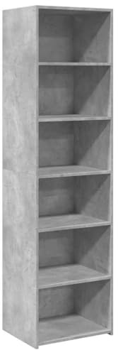 vidaXL Credenza Grigio Cemento 50x41x185 in Legno Multistrato, credenza Alta, Mobile Contenitore, Mobile Alto, Mobile, credenza Laterale