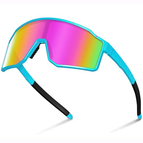 SPOSUNE Lunettes de soleil polarisées UV400 pour le softball, hommes et femmes, lunettes de sport TR90 pour l'escalade, la course à pied, le cyclisme, le baseball et le vélo