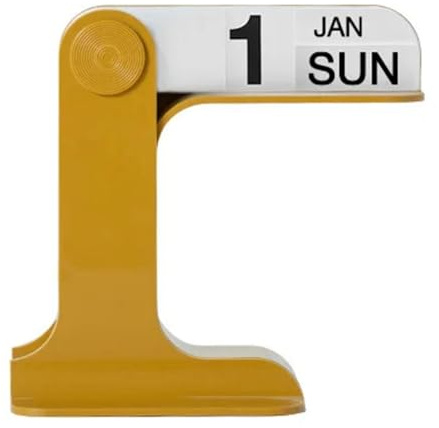 Hopbucan Calendrier Réversible Calendrier de Bureau Rotatif Ornements D'Art et D'Artisanat Accessoires de Décoration pour Pièces pour, Jaune