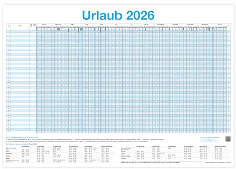 XXL Urlaubsplaner 2026 / Personalplaner - bis zu 45 Mitarbeiter I 13 Monate (DIN A1, 59,4 x 84,1 cm)