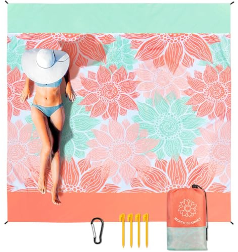 CharmBurst Picnic Blanket, Manta de Playa, Manta de Camping, Suave, Cómoda, Resistente a la Arena, Impermeable, Alfombra Exterior, Esterilla de Playa, Cobertor de Playa, Extra Grande, 180 x 220 cm