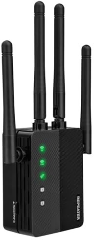 Tolaily Amplificador de señal de extensión WiFi 1200 Mbps doble banda 2.4G 5.8G 2 puertos LAN soporta transmisión larga distancia EU-Plug