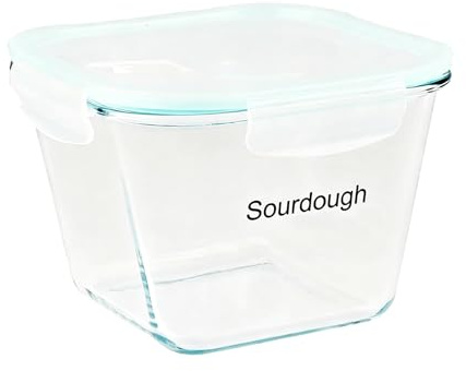 Bocal de démarrage au levain - 2 l - En verre borosilicate transparent - Avec couvercle hermétique et valve d'aération - Bocal de fermentation pratique pour la culture du levain et la fermentation à