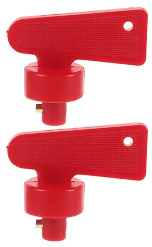 SHINEOFI Interruptor de Batería Desconector para Barcos y Camiones para Plástico Rojo, Llave, 2 Piezas Proyectos de Modificación de Coches