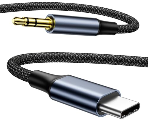USB-C till 3,5 mm ljudkontaktkabel 1M, Aux till USB-C 1M USB-C till 3,5 mm | Ljudkabel för iPhone bilanslutningskabel och adapter kompatibel med iPhone 17 Air/16/15 Pro Max, Galaxy,iPad Pro