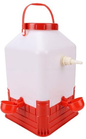 SUNGOOYUE Abbeveratoio Automatico per Polli, Mangiatoia per Acqua per Pollame in Plastica di Grande capacità da 10 Litri 4 Ciotole con Alimentatore a Doppia Funzione per Stazione di