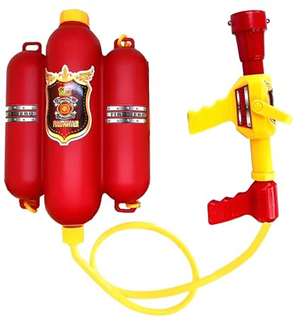 Bombero Mochila Pistola de Agua Blaster Tirador de Agua Juguetes de Playa y Piscina Juguetes Deportivos al Aire Libre (Bombero)