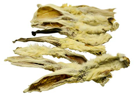 PROtastic Lucky Dog Deli air dried rabbit ears with hair - a natural treat for your dog 300g Pack