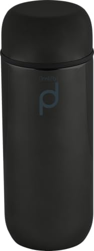 Drink Pod Vacuum Insulated Flask, Stainless Steel, Metallic Black, 200 milliliters