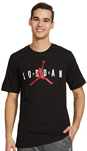 Nike Ss Ctn Jrdn Air T-Shirt Black/White/Gym Red L