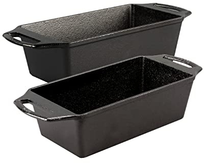 Lodge Pre-Seasoned Cast Iron Loaf Pan, 2 Pack, PFAS-Free, 8.5 x 4.5 Inch