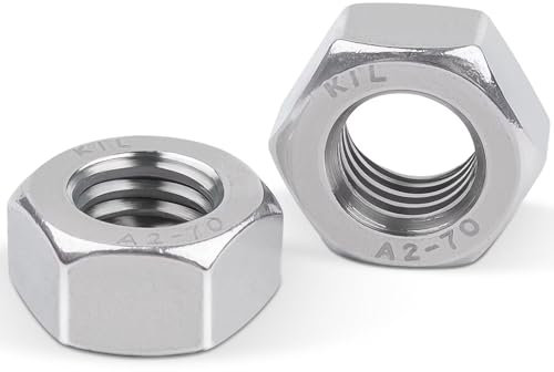 20 Stück Leryati DIN934 Sechskantmutter M8 A2 V2A Edelstahl - Standard Hex Nut Regelgewinde
