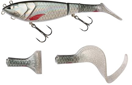 Berkley Zilla Tailswinger, Fishing Hook, Hard Lure, the First Jointed Tailbait on the Market With Amazing Swimming Action and Huge Versatility, PredatorFishing, Pike, Unisex, Roach, 89g | 180mm