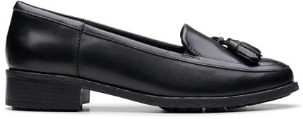 Clarks Damen 261787034 Slipper, Schwarzes Leder, 56 EU