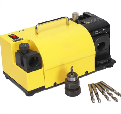ZyKnaurral Drill Bit Sharpener, Drill Bit Grinder, Electric Multi-Task Sharpener for Knives, Chisels and Drill Bits, 3-13mm Drill Bit Grinder Sharpener, 95°-135° Angle Adjustable, with 11 Chucks,SDC