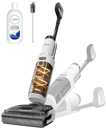 Tineco Floor One Stretch S6 Nass Trockensauger, 180°-Flachdesign Saugwischer 13cm Liegehöhe, 85°C 5min FlashDry Selbstreinigung, 3-Seitige Kantenreinigung 40min Laufzeit Reinigung unter tiefen Möbeln