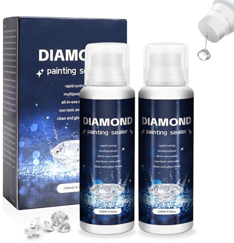 2 Pcs Colle Diamond Painting, Accessoires pour Diamant Painting, Colle Transparente pour Fixer et Sceller les Peinture Diamant, Alternative à la Scellant pour Puzzles (240ml)