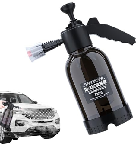 tulahkomen Spruzzatore a pressione portatile, 2 l, regolabile, bottiglia spruzzatore a pressione per prato, per fiori, animali domestici, bagno, lavaggio auto, fertilizzazione, finestre, cucina, bagno