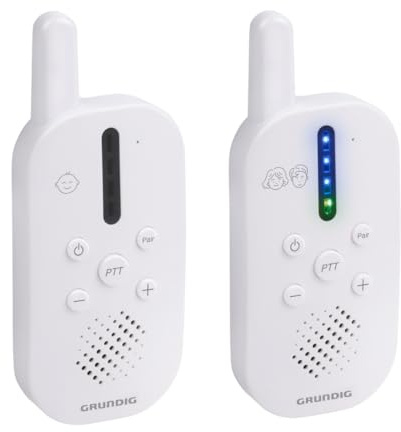 Grundig DECT Audio-Babyphone – Babyfon mit 150 m Reichweite – Eltern-Kind-Einheit – mit LED-Tonanzeige und Gegensprechfunktion – Kinderzimmer-Zubehör – Weiß