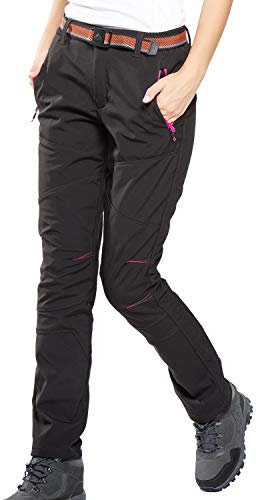 FLYGAGA Damen Outdoorhose Softshellhose Wanderhose Gefüttert Fleece Warm Wasserdicht Winddicht Softshell Schnelltrocknend Winterhose Trekkinghose Funktionshose Herbst Winter
